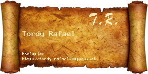 Tordy Rafael névjegykártya